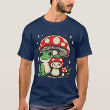 Spooky Cute Ghost Under Bloody Mushroom Rain