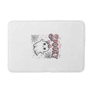 Spooky Cute Ghost Vintage Halloween Shirt Design_1 Bath Mat