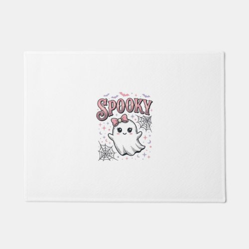 Spooky Cute Ghost Vintage Halloween Shirt Design_1 Doormat