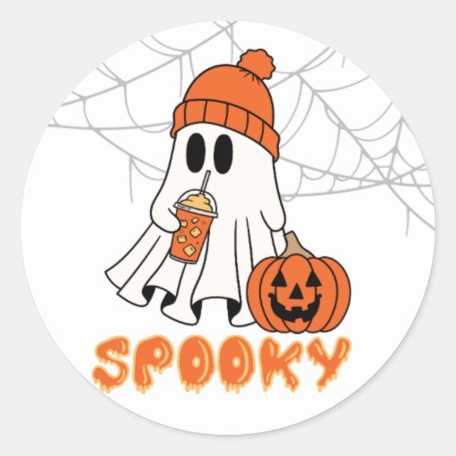 Spooky cute ghost vinyl sticker (Front)
