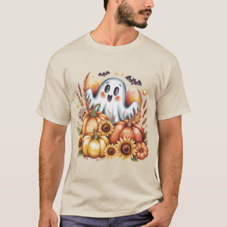 Spooky Cute Ghostly Harvest Halloween Autumn T-Shirt