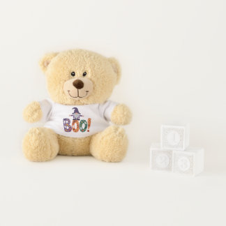 Spooky Cute Gnome with Ghosts and Pumpkins Teddy Bear