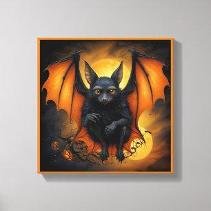 Spooky cute Halloween bat in Disguise Canvas Print