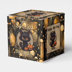 Spooky Cute Halloween Cat Personalized Favor Boxes