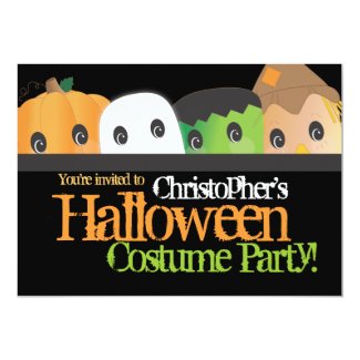 Spooky Cute Halloween Costume Party Card