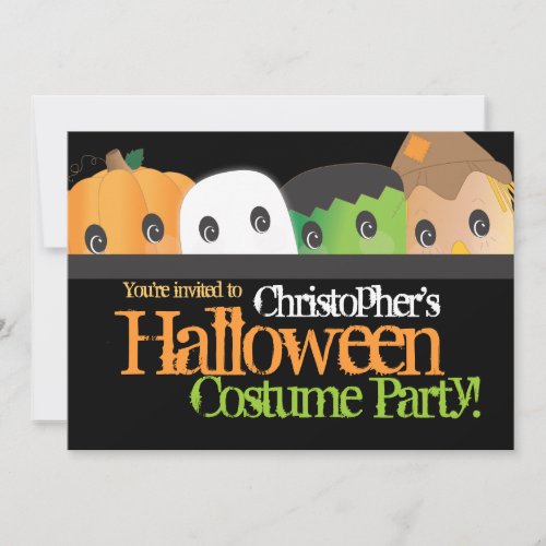 Spooky Cute Halloween Costume Party Personalized Announcements