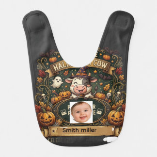 Spooky Cute Halloween Cow Personalized Party Suite Baby Bib