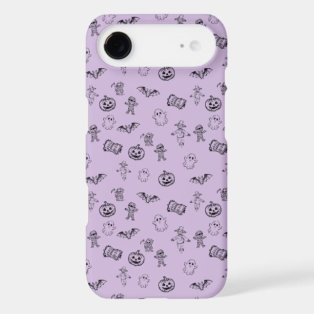Spooky Cute Halloween Doodle Pattern Iphone Case (Back)