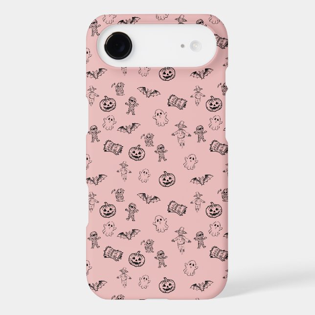 Spooky Cute Halloween Doodle Pattern iPhone Case (Back)