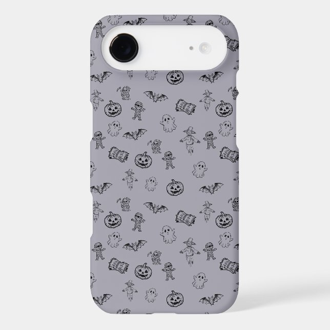 Spooky Cute Halloween Doodle Pattern Iphone Case (Back)