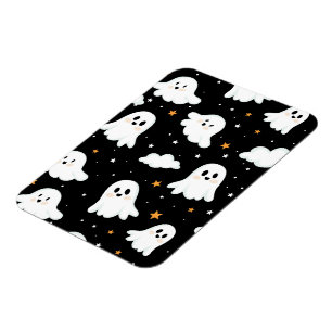 Spooky Cute Halloween Ghost Cloudy Star Sky Magnet