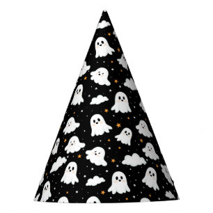 Spooky Cute Halloween Ghost Cloudy Star Sky Party Hat