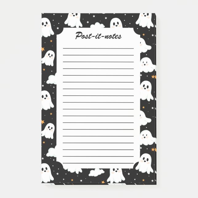 Spooky Cute Halloween Ghost Cloudy Star Sky Post-it Notes (Front)