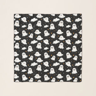 Spooky Cute Halloween Ghost Cloudy Star Sky Scarf
