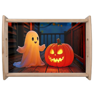 Spooky Cute Halloween Glow Design Serving Tray