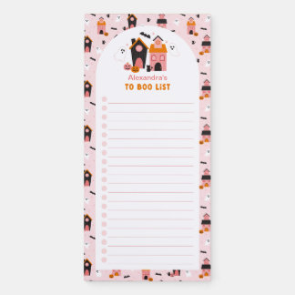 Spooky Cute Halloween Haunted Houses To Boo List Magnetic Notepad