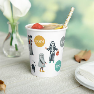 Spooky Cute Halloween Kids Trick or Treat Party Paper Cups