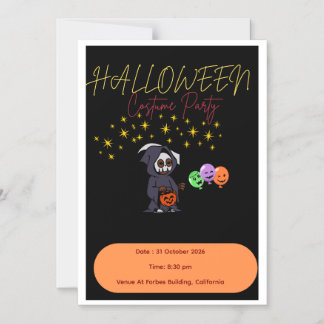 Spooky Cute Halloween Party Invite -Editabletemp.