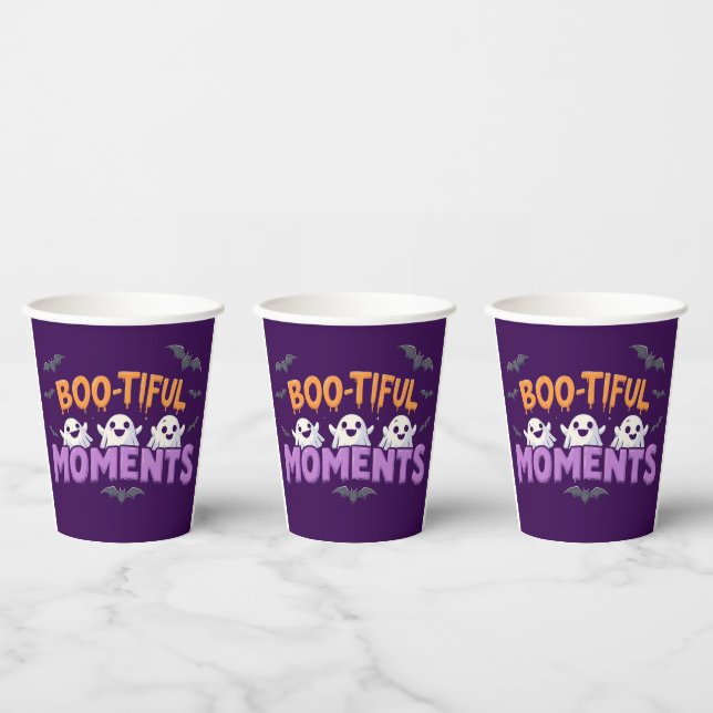 👻🦇 Spooky Cute Halloween Party SipVibes ✨🎃 Paper Cups (Multi)