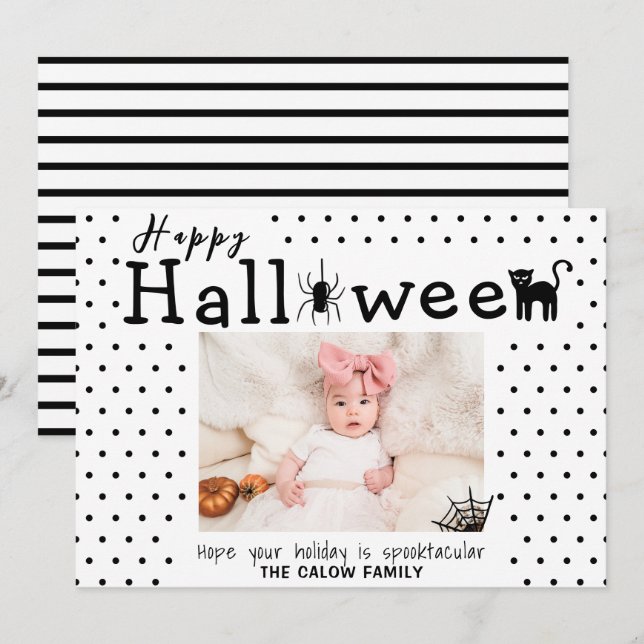 Spooky Cute Halloween Photo Announcement (Front/Back)