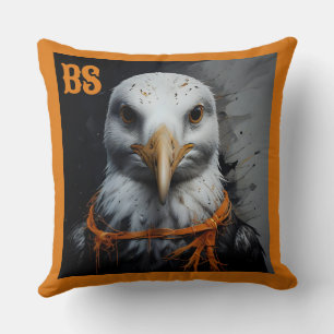 Spooky cute Halloween seagull in Disguise Throw Pillow