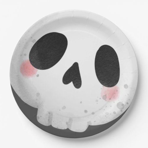 Spooky Cute Halloween skeleton skull Paper Plates