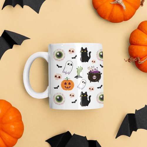 Spooky cute halloween themed pattern  coffee mug