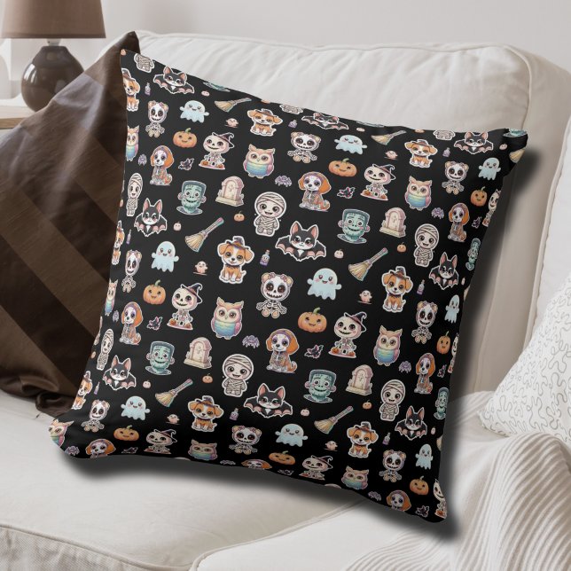 Spooky Cute Halloween  Throw Pillow (Creator Uploaded)