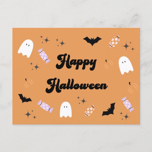 Spooky Cute Happy Halloween Postcard