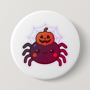 Spooky Cute Kawaii Halloween Spider Button