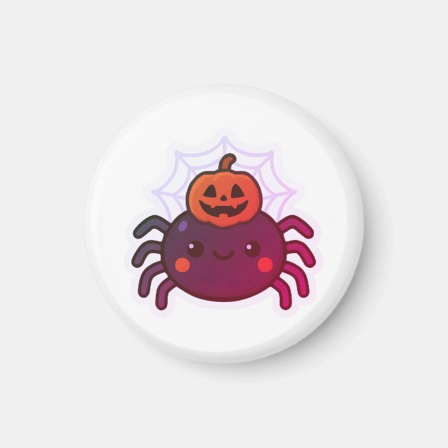 Spooky Cute Kawaii Halloween Spider Magnet (Front)