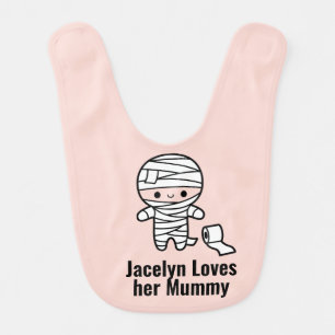 Spooky Cute Kawaii Toilet Paper Mummy Baby Bib