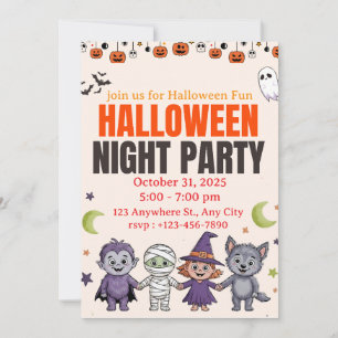 Spooky Cute Kids Halloween Invitation