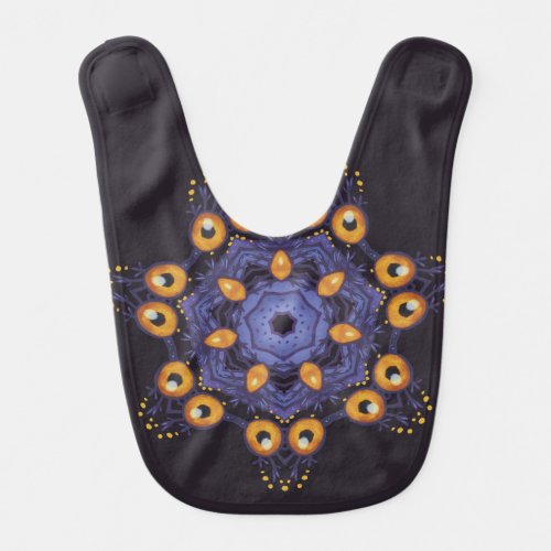 Spooky Cute Mandala Monster Art Halloween Creature Baby Bib