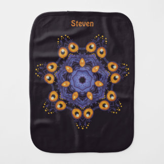 Spooky Cute Mandala Monster Art Halloween Creature Baby Burp Cloth