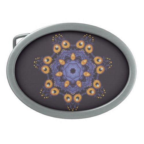 Spooky Cute Mandala Monster Art Halloween Creature Belt Buckle