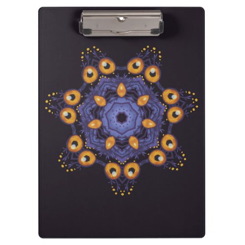 Spooky Cute Mandala Monster Art Halloween Creature Clipboard