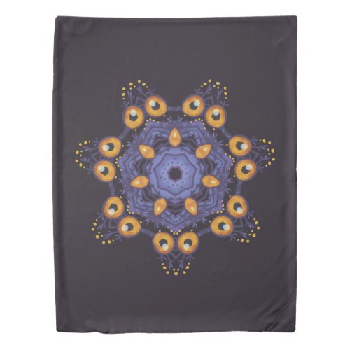 Spooky Cute Mandala Monster Art Halloween Creature Duvet Cover