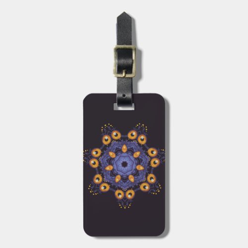 Spooky Cute Mandala Monster Art Halloween Creature Luggage Tag