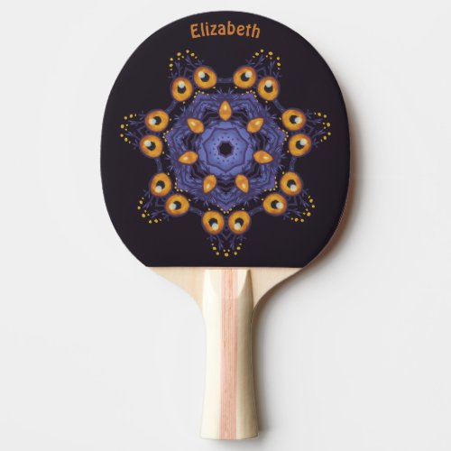 Spooky Cute Mandala Monster Art Halloween Creature Ping Pong Paddle