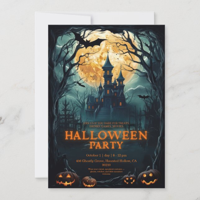 Spooky, Cute, match vibes Halloween Invitation (Front)