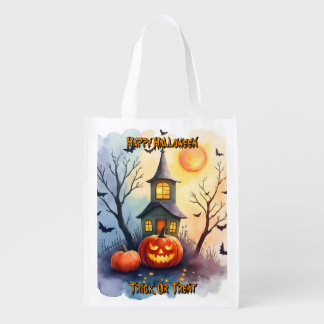 Spooky Cute Modern Halloween Collection Grocery Bag
