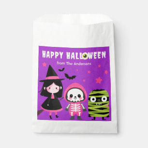 Spooky Cute Monster Mash Purple Happy Halloween Favor Bag