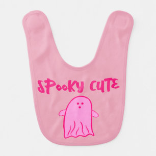 Spooky Cute Pink Halloween Ghost  Baby Bib