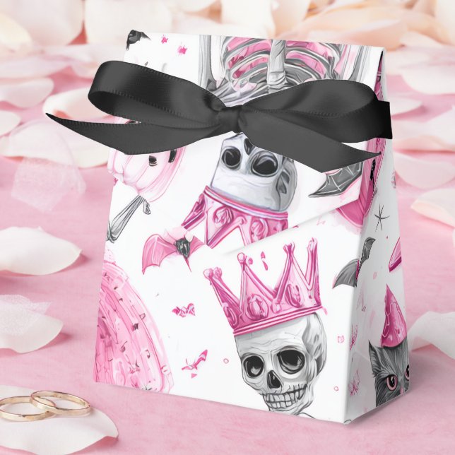 "Spooky Cute Pink Skeleton | Halloween Favor Box" Boxes (Wedding)