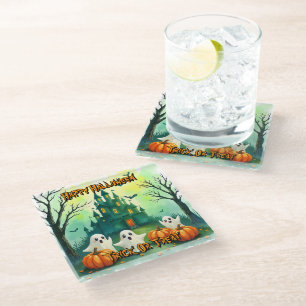 Spooky Cute Popular Halloween Collection Glass Coaster