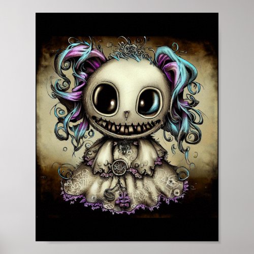 spooky_Cute Princess Plush Doll Art Print