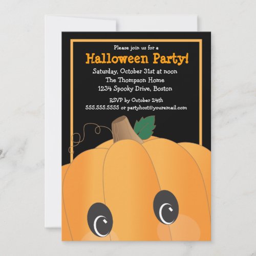 Spooky Cute Pumpkin Head Halloween Party Invitation