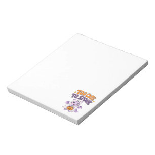 Spooky Cute Purple Ghost Dragon Halloween Notepad