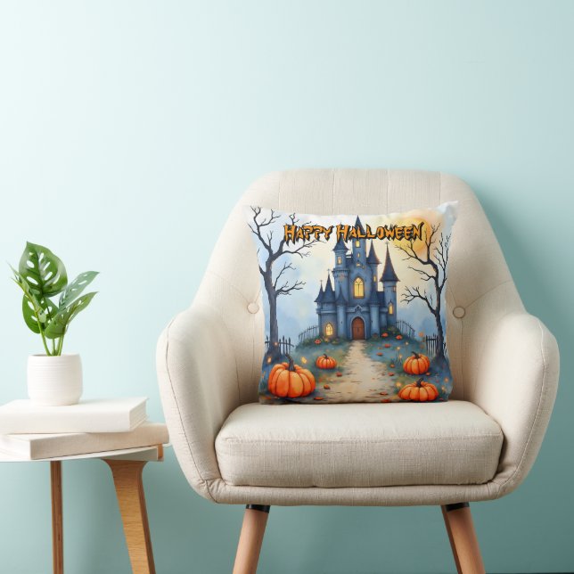 Spooky Cute Trendy Halloween Collection Throw Pillow (Chair)